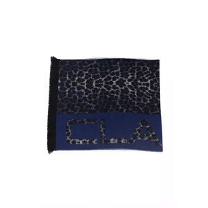 Cavalli Class Leopard Print Shawl Classy Winter Scarf Men Blue Scarves